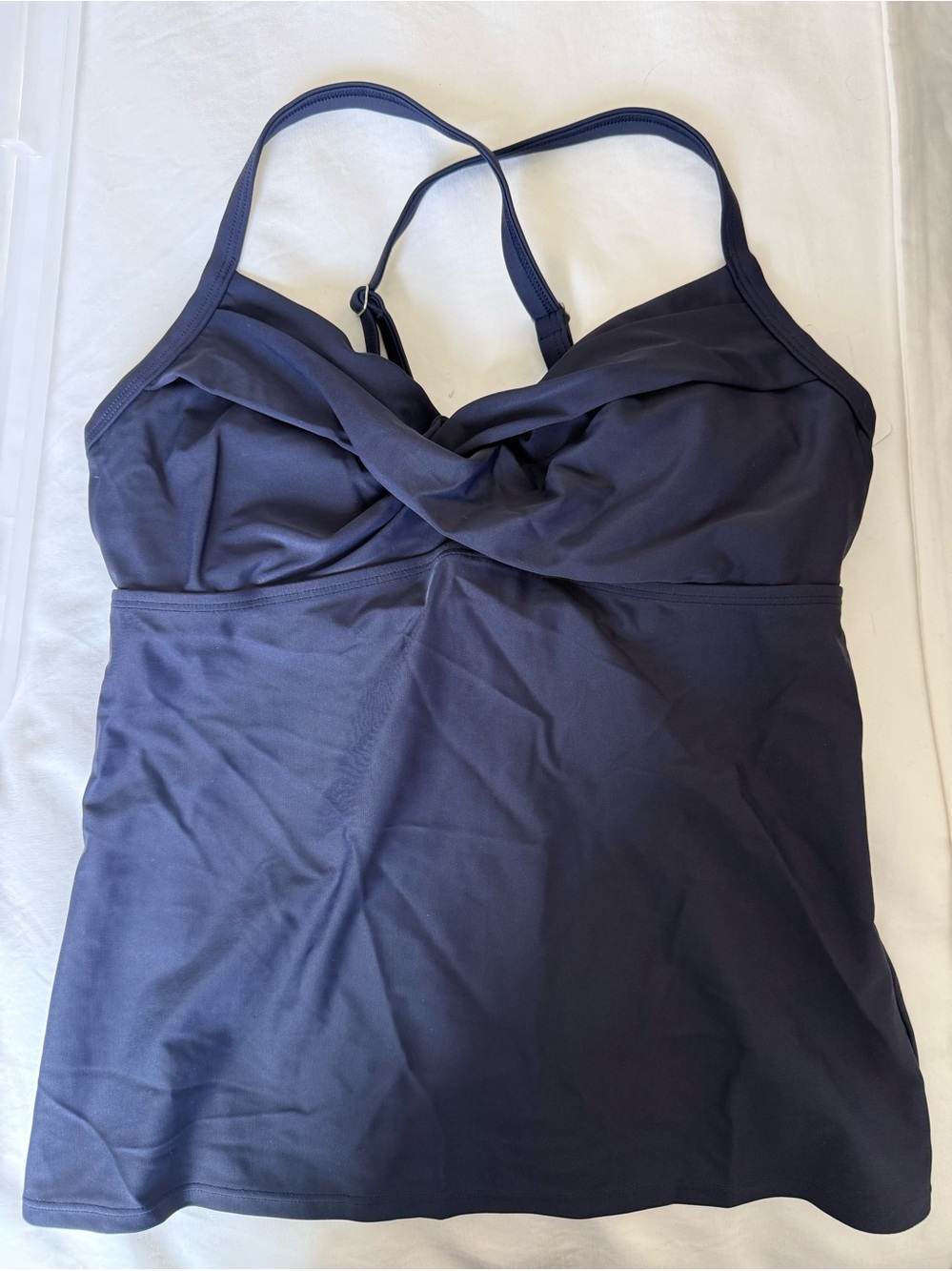 Athleta Navy Blue Tankini Top& two bottoms